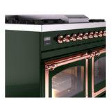 ILVE UND40FNMPEGP Nostalgie II Noblesse 40 inch Dual Fuel Range (Natural Gas, Triple Glass Door, Emerald Green, Copper)