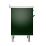 ILVE UNI366QNMPEGG Nostalgie II Noblesse 36 inch Induction Range (Solid Door, Emerald Green, Brass)