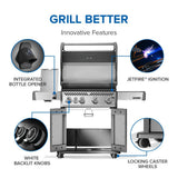 Rogue PRO 525 SIB with Infrared Side Burner , Natural Gas, Stainless Steel