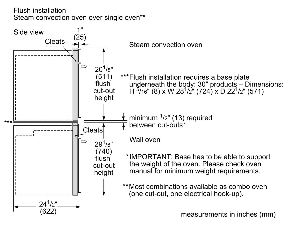 Benchmark™ Single Wall Oven 30'' Door hinge: Left, Stainless Steel