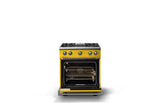 30"W. Sealed Burner Gas Range (Finish: Daffodil, Trim: Polished Chrome, Fuel: Natural Gas)
