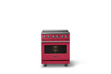 30"W. Electric Range (Finish: Valentine, Trim: Polished Chrome)