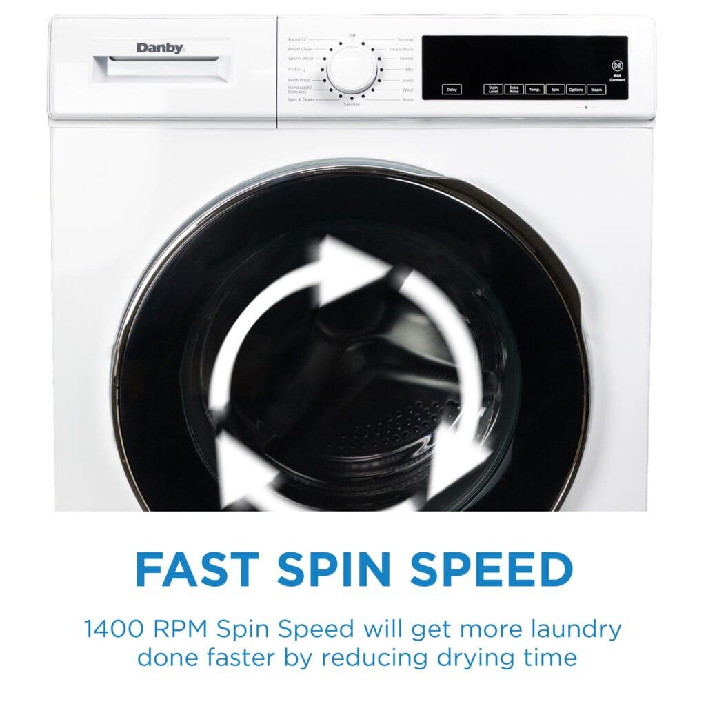 Danby 24-inch, 2.2 cu. ft. Stackable Front Load Washer with Steam in White