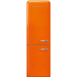 Approx 24" 50'S Style refrigerator with automatic freezer, Orange, Left hand hinge