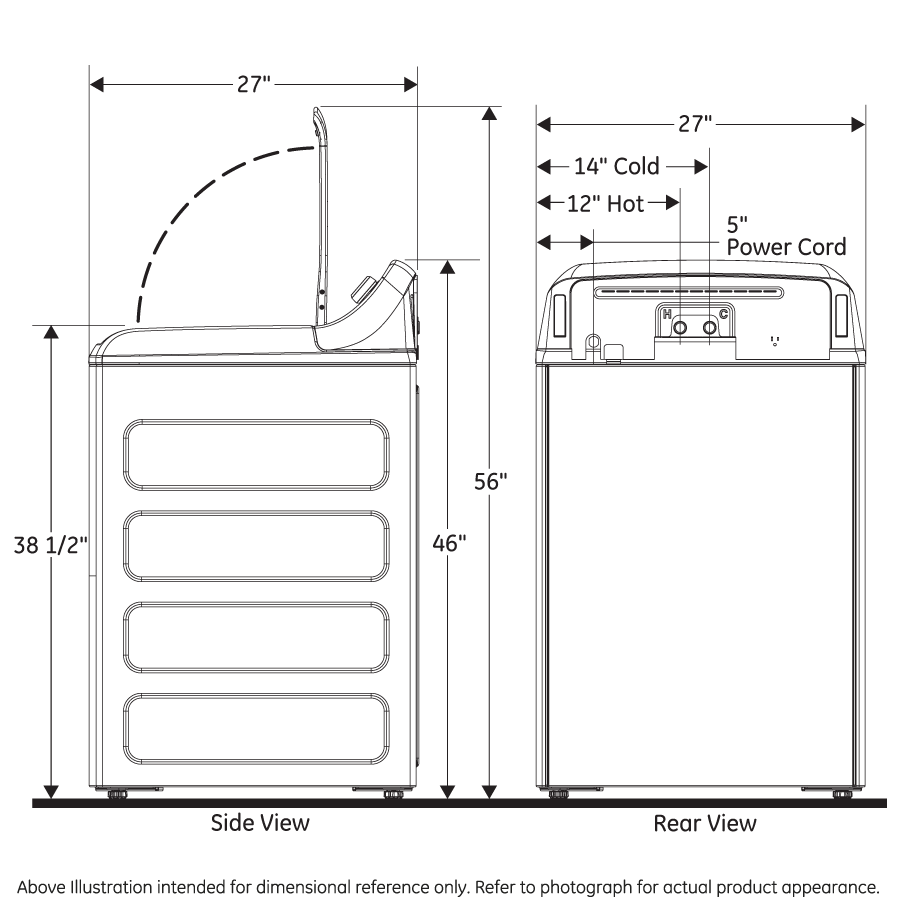 GE® 4.6 cu. ft. Capacity Washer with Stainless Steel Basket