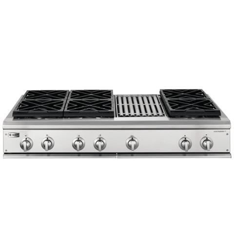 GE Monogram® 48" Professional Gas Cooktop with 6 Burners and Grill (Liquid Propane)