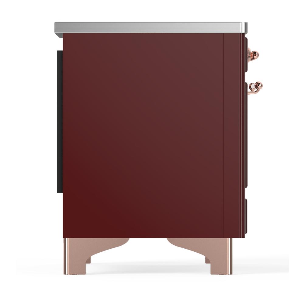 ILVE UMIB36QNR3BUP Majestic III 36 inch Induction Range with 6 Elements, 3.5 cu. ft. Total Oven Capacity (Solid Door, Burgundy, Copper)