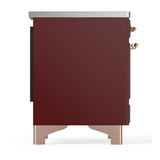 ILVE UMIB36QNR3BUP Majestic III 36 inch Induction Range with 6 Elements, 3.5 cu. ft. Total Oven Capacity (Solid Door, Burgundy, Copper)