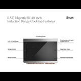 ILVE UMDIB40NR3RAB Majestic III 40 inch Induction Range with 6 Elements, 3.82 cu. ft. Total Oven Capacity (Triple Glass Door, RAL, Burnished)