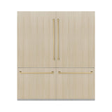 ZLINE Autograph Edition 72 in. 39.6 cu. ft. Panel Ready French Door Built-In Bottom Freezer Refrigerator with Water Dispensers and Ice Makers and Champagne Bronze Accents (RBITZ-72-CB)