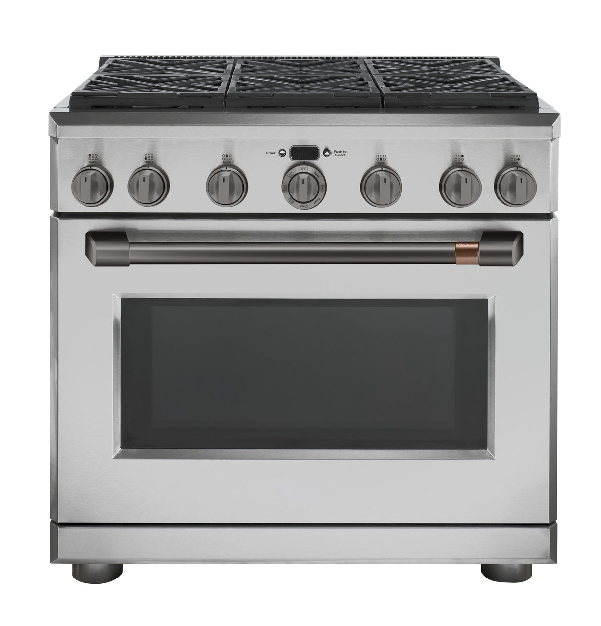 Café™ 36" Brushed Black Handle & Knob Set for Pro Range and Rangetop