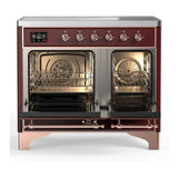 ILVE UMDIB40NR3BUP Majestic III 40 inch Induction Range with 6 Elements, 3.82 cu. ft. Total Oven Capacity (Triple Glass Door, Burgundy, Copper)