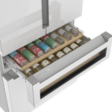 800 Series French Door Bottom Mount Refrigerator, Glass door 36" White, Total No Frost