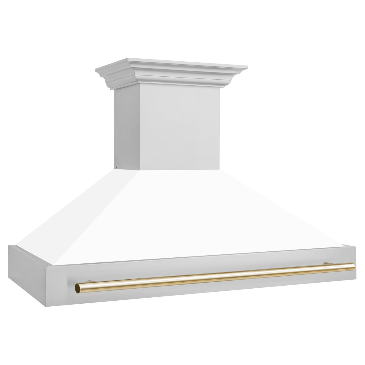 ZLINE 48 in. Autograph Edition Stainless Steel Range Hood with White Matte Shell and Handle (8654STZ-WM48) [Color: Gold]