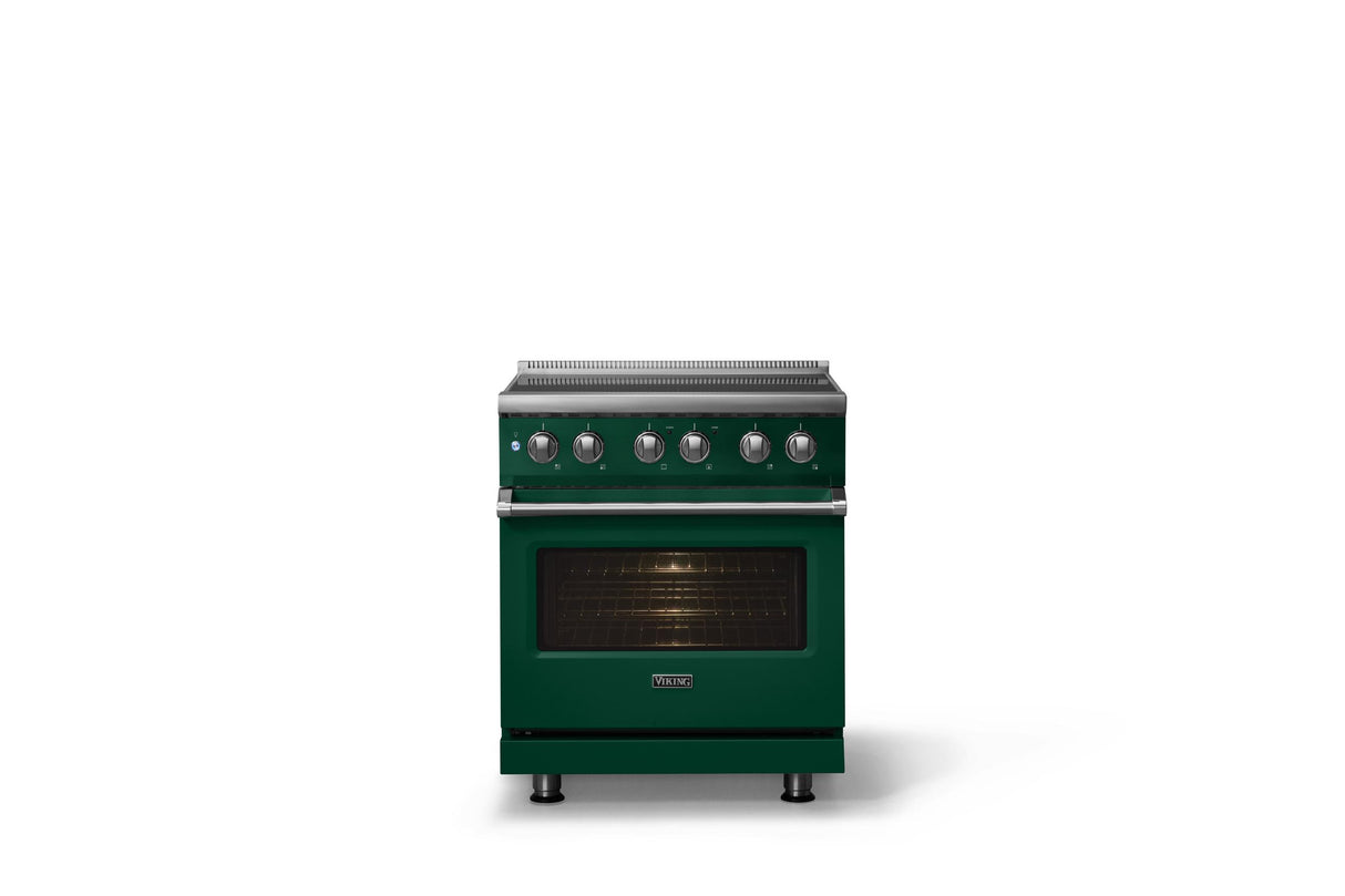 30"W. Induction Range (Finish: Ivy, Trim: Polished Chrome)