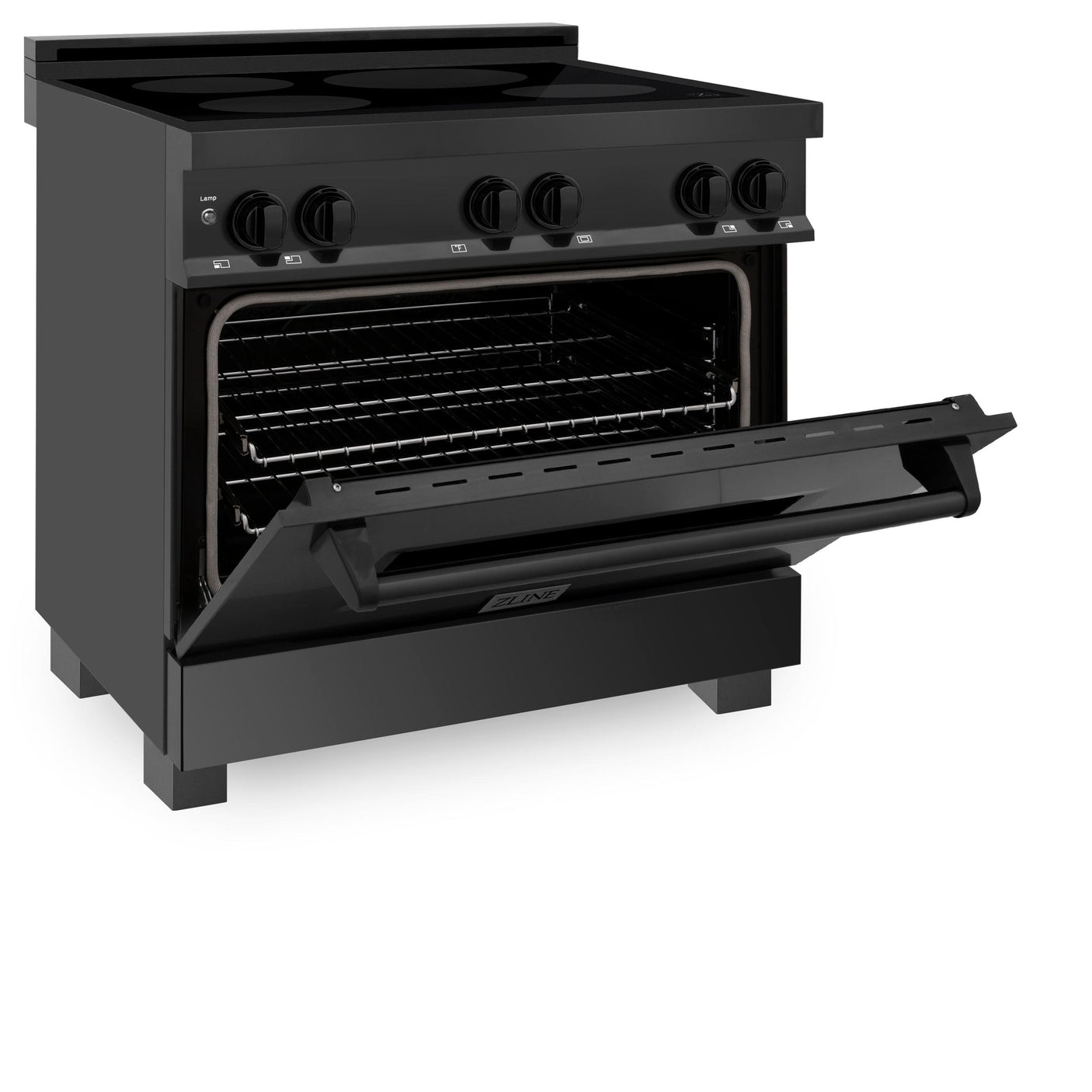 ZLINE 36" 4.6 cu. ft. Induction Range with a 5 Element Stove and Electric Oven in Black Stainless Steel (RAIND-BS-36)