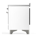 ILVE UMIB48NR3WHC Majestic III 48 inch Induction Range with 6 Elements, 5.02 cu. ft. Total Oven Capacity (Triple Glass Door, White, Chrome)