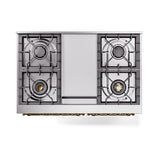 ILVE UND40FNMPRAGLP Nostalgie II Noblesse 40 inch Dual Fuel Range (Liquid Propane, Triple Glass Door, RAL, Brass)