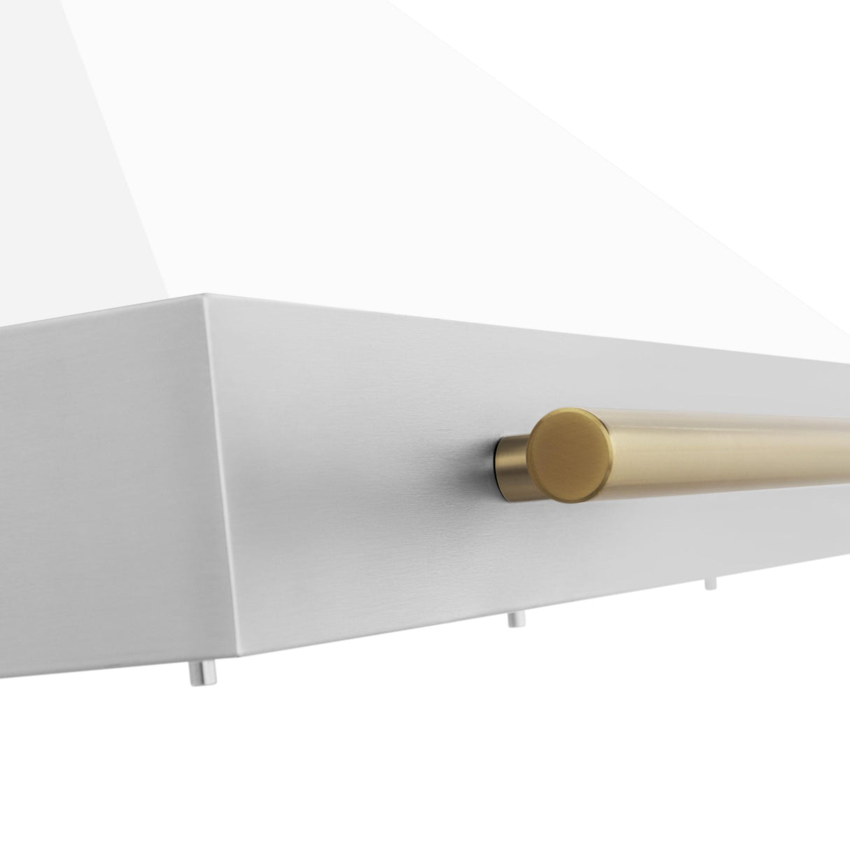 ZLINE 48 in. Autograph Edition Convertible Stainless Steel Range Hood with White Matte Shell and Champagne Bronze Accents (KB4STZ-WM48-CB) [Color: Gold Accents]