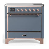 ILVE UMIB36QNR3BGP Majestic III 36 inch Induction Range with 6 Elements, 3.5 cu. ft. Total Oven Capacity (Solid Door, Blue Grey, Copper)