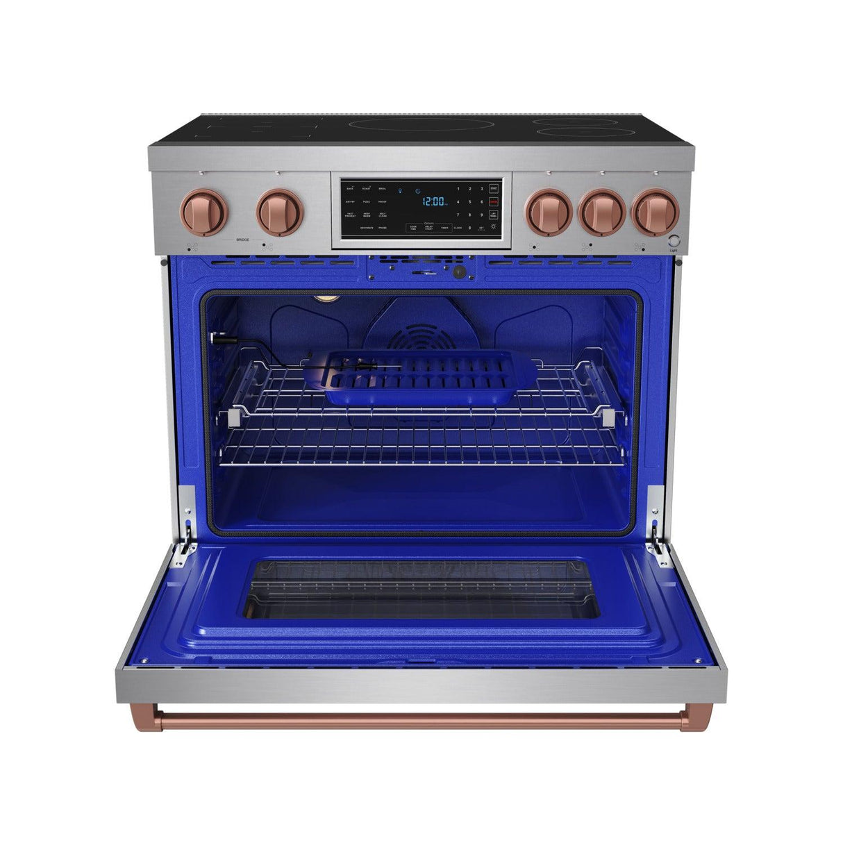 36 Inch Professional Induction Range With Tilt Panel Touch Control In Stainless Steel and Rose Gold  Gordon Ramsay Series