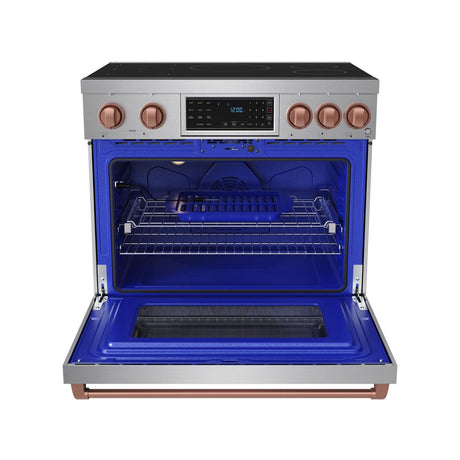36 Inch Professional Induction Range With Tilt Panel Touch Control In Stainless Steel and Rose Gold  Gordon Ramsay Series