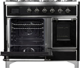 Majestic II 40 Inch Dual Fuel Liquid Propane Freestanding Range in Glossy Black with Chrome Trim