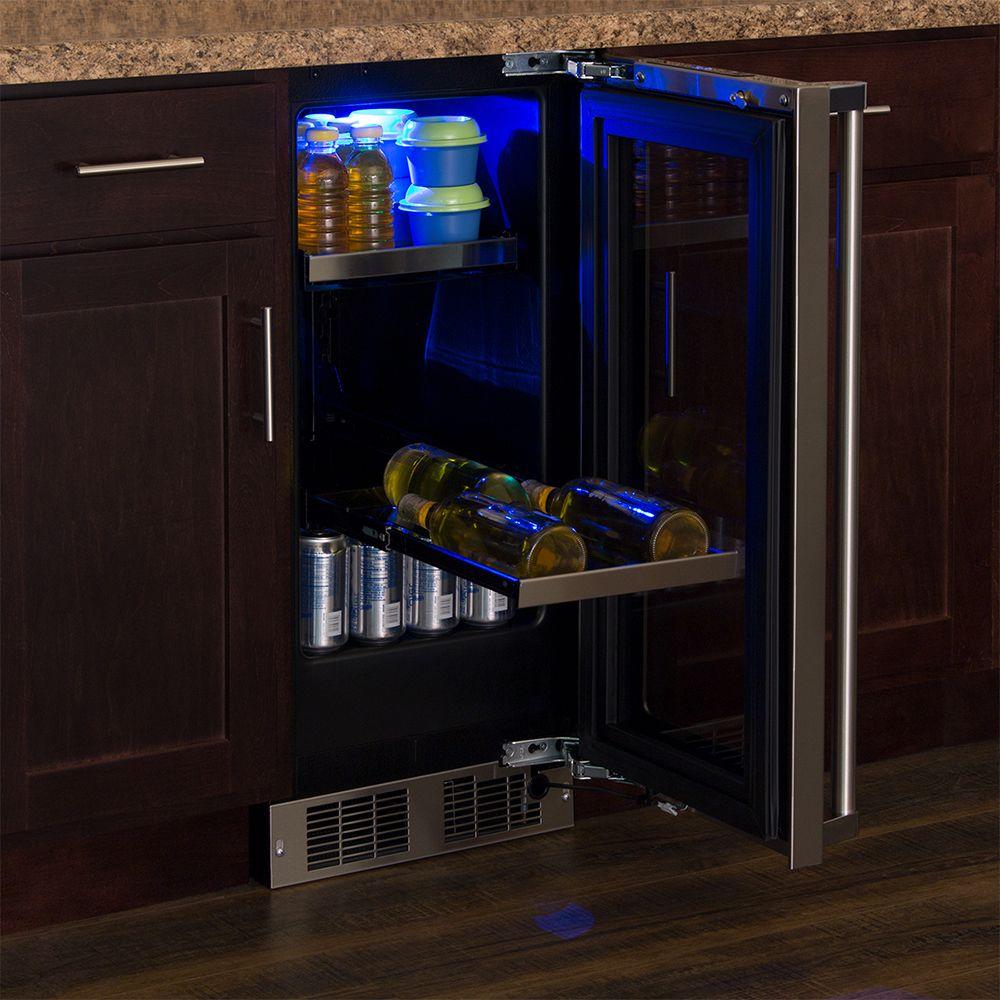 15-In Professional Built-In Beverage Center with Door Style - Stainless Steel Frame Glass, Door Swing - Right