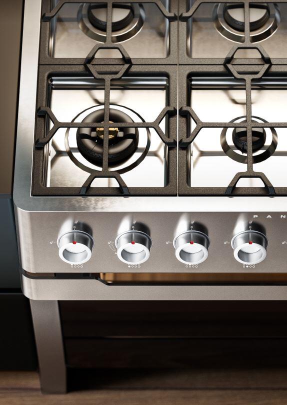 Panoramagic 48 Inch Dual Fuel Liquid Propane Freestanding Range in Stainless Steel with Trim