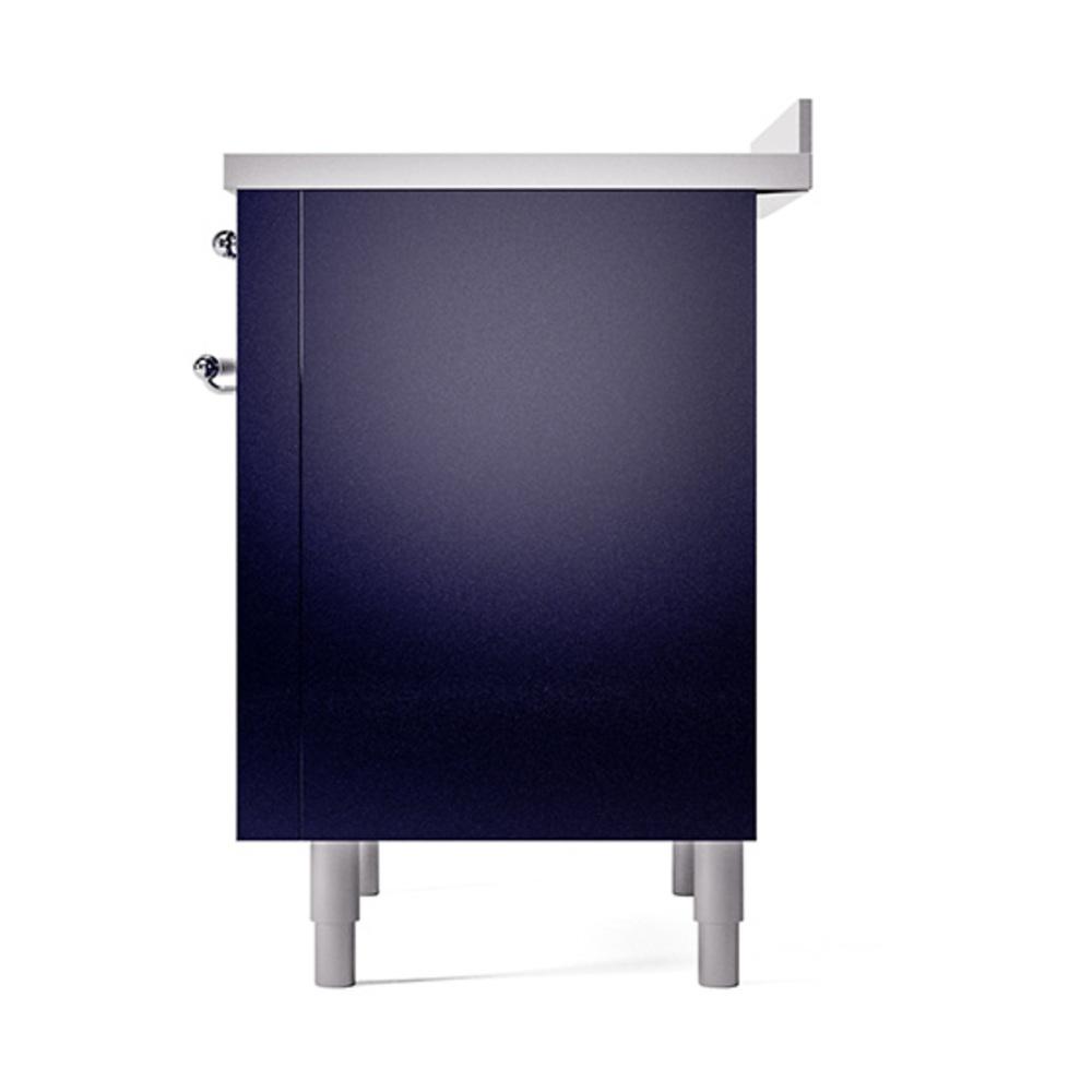 ILVE UNI366QNMPMBC Nostalgie II Noblesse 36 inch Induction Range (Solid Door, Midnight Blue, Chrome)