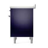ILVE UNI366QNMPMBC Nostalgie II Noblesse 36 inch Induction Range (Solid Door, Midnight Blue, Chrome)