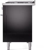 Professional Plus II 48 Inch Dual Fuel Liquid Propane Freestanding Range in Glossy Black with Trim