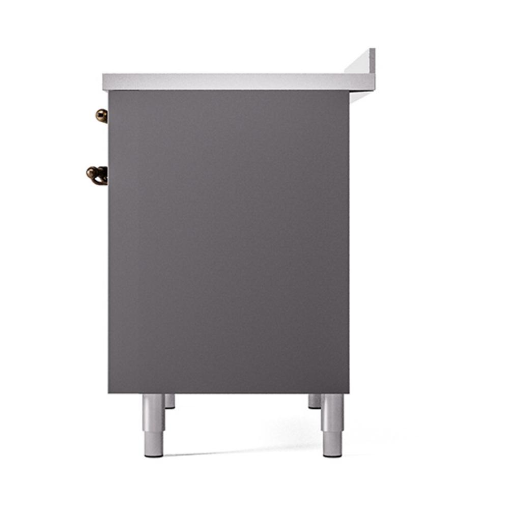 ILVE UNDI406QNMPMGB Nostalgie II Noblesse 40 inch Induction Range (Solid Door, Graphite Matte, Burnished)