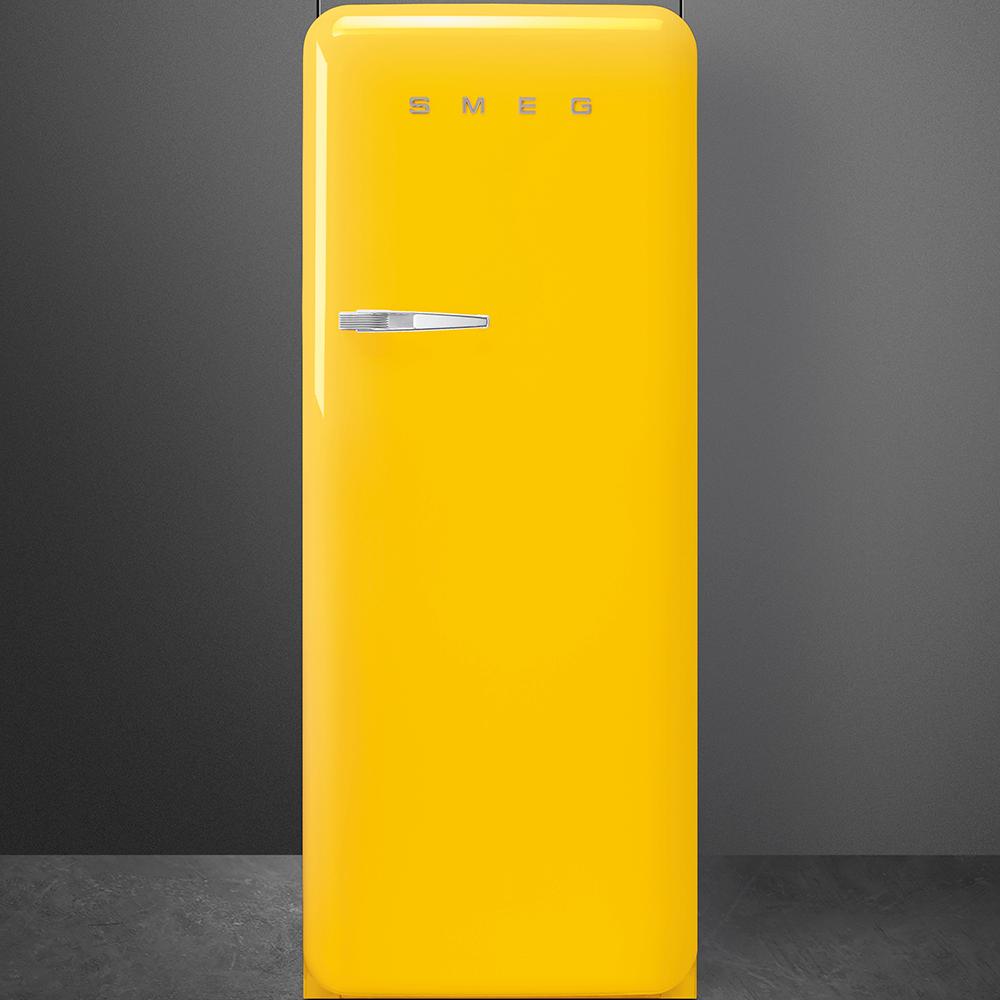 Approx 24" 50'S Style Refrigerator with ice compartment, Yellow, Right hand hinge