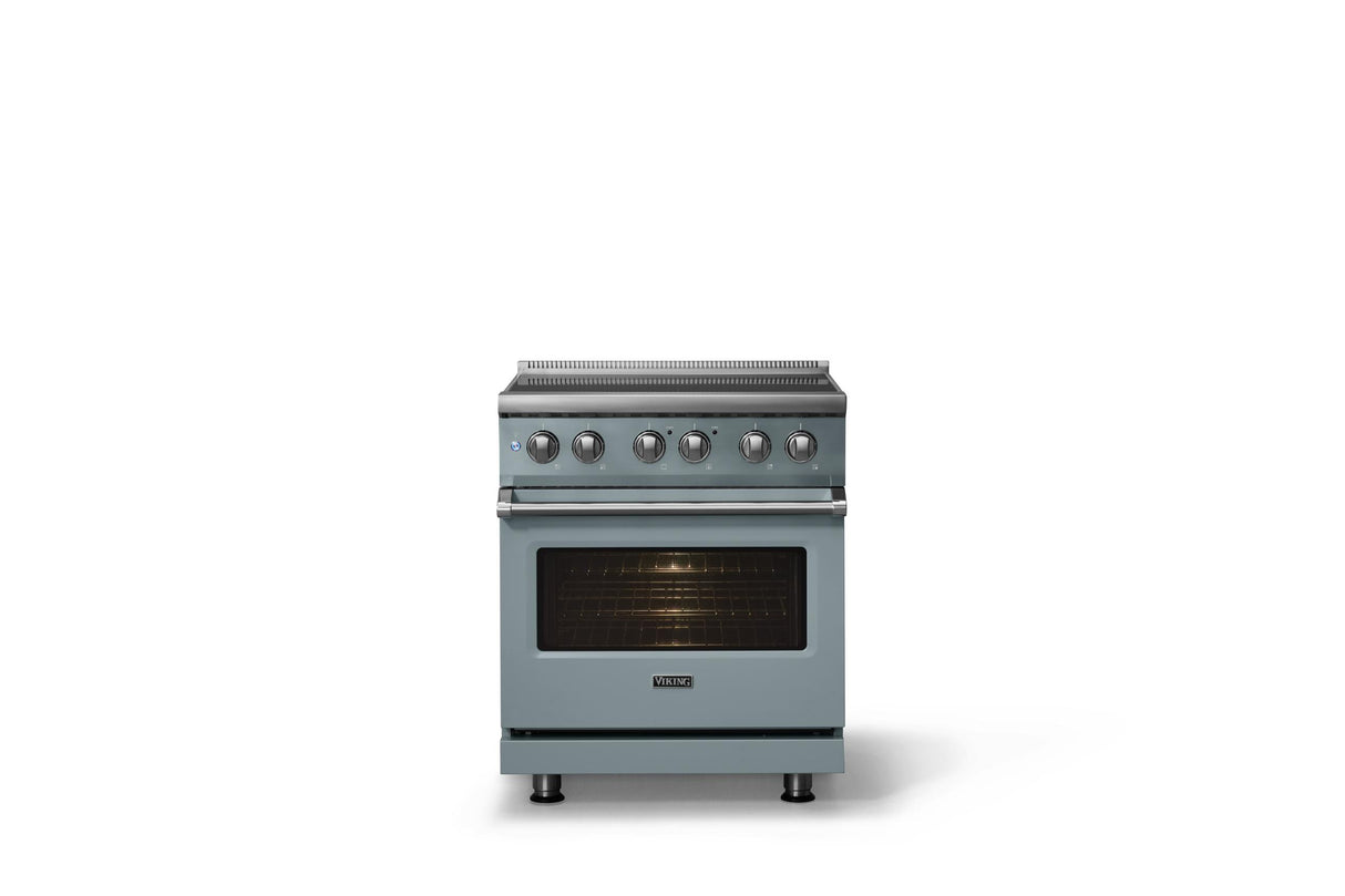 30"W. Induction Range (Finish: November Sky, Trim: Polished Chrome)