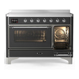 ILVE UMIB48NR3MGC Majestic III 48 inch Induction Range with 6 Elements, 5.02 cu. ft. Total Oven Capacity (Triple Glass Door, Graphite Matte, Chrome)