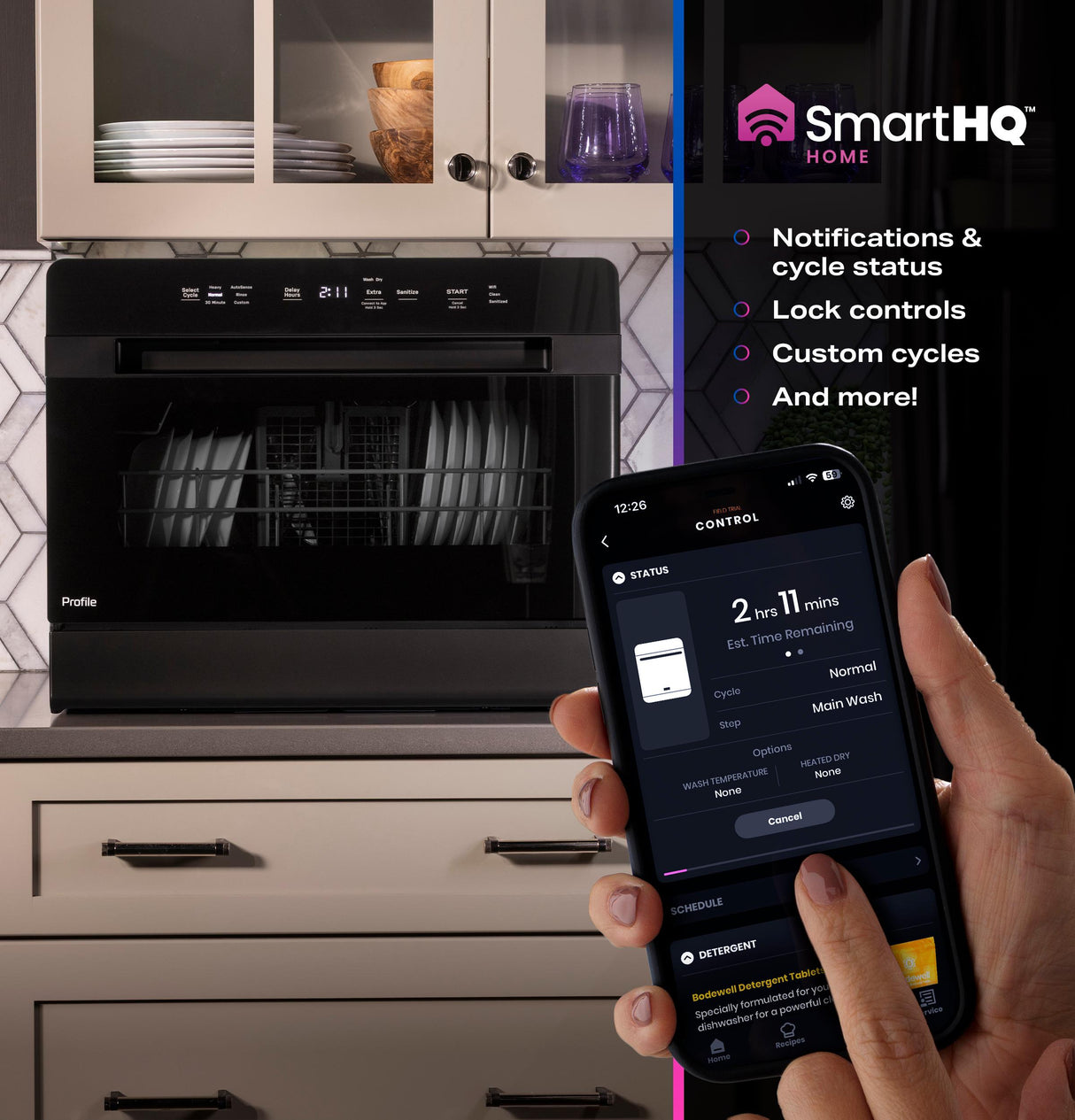 GE Profile™ ENERGY STAR® Smart Compact Dishwasher for Countertop or Built-In
