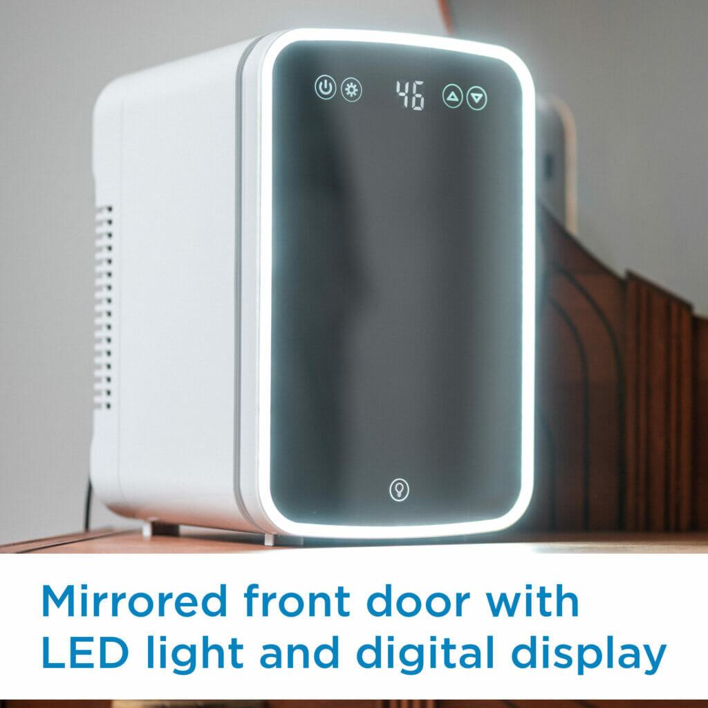 Danby 7.4L Mini Fridge with Mirror & Light in White