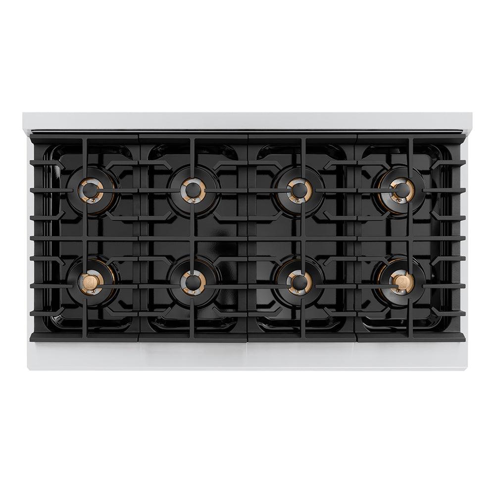 ZLINE Autograph Edition 48 in. 6.7 cu. ft. Paramount Dual Fuel Range with 8 Burner DuoPro? Cooktop and Dual Ovens in Stainless Steel and Matte Black Accents (PSDRZ-48-MB)