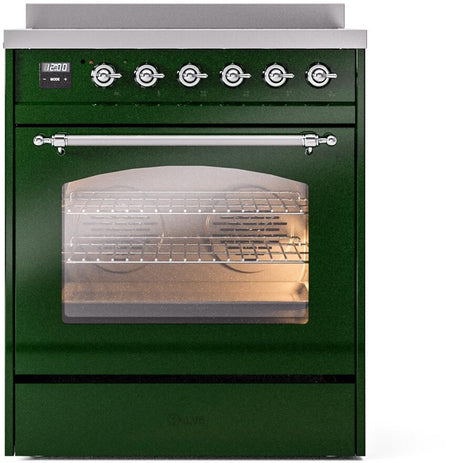 Nostalgie II 30 Inch Electric Freestanding Range in Emerald Green with Chrome Trim