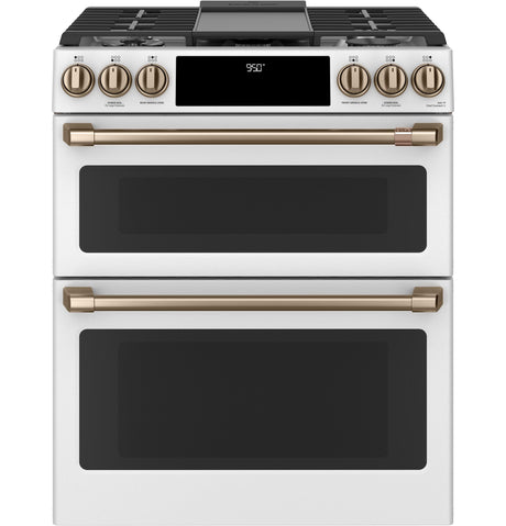 Café™ 30" Smart Slide-In, Front-Control, Dual-Fuel, Double-Oven Range with Convection