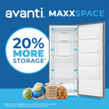 Avanti MaxxSpace Insulation™ Technology Garage-Ready Frost-Free Convertible Upright Freezer, 21 cu. ft., ENERGY STAR, Stainless Steel Look (AV210VFLJM0SS)