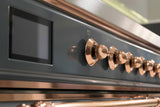 Majestic II 36 Inch Dual Fuel Liquid Propane Freestanding Range in Blue Grey with Copper Trim