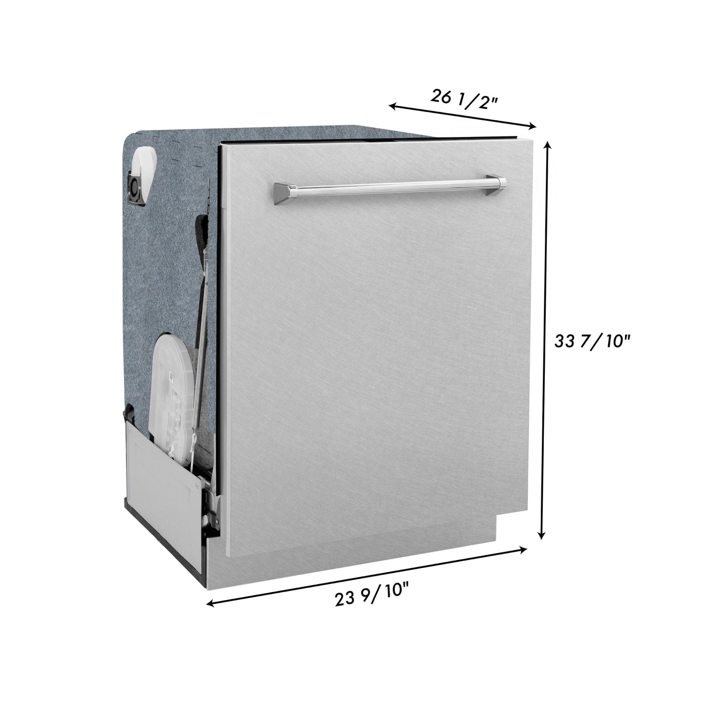 ZLINE 24" Monument Series 3rd Rack Top Touch Control Dishwasher with Stainless Steel Tub, 45dBa (DWMT-24) [Color: DuraSnow]