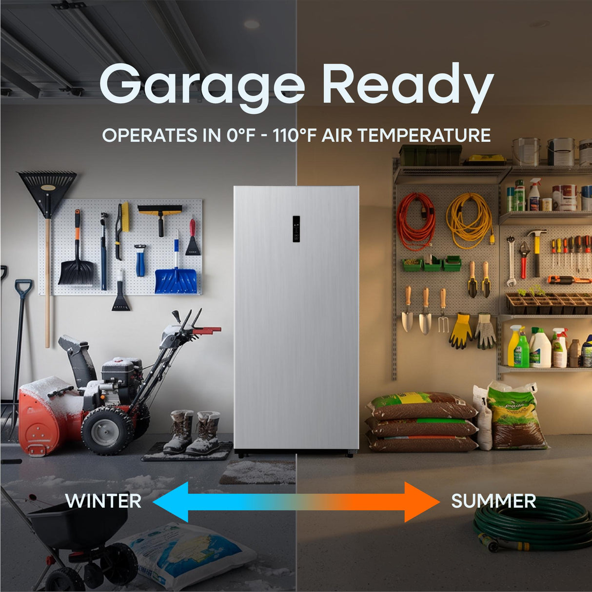 Element 14.0 cu. ft. Upright Convertible Freezer/Refrigerator - Stainless Steel, ENERGY STAR (EXUF14CEES)