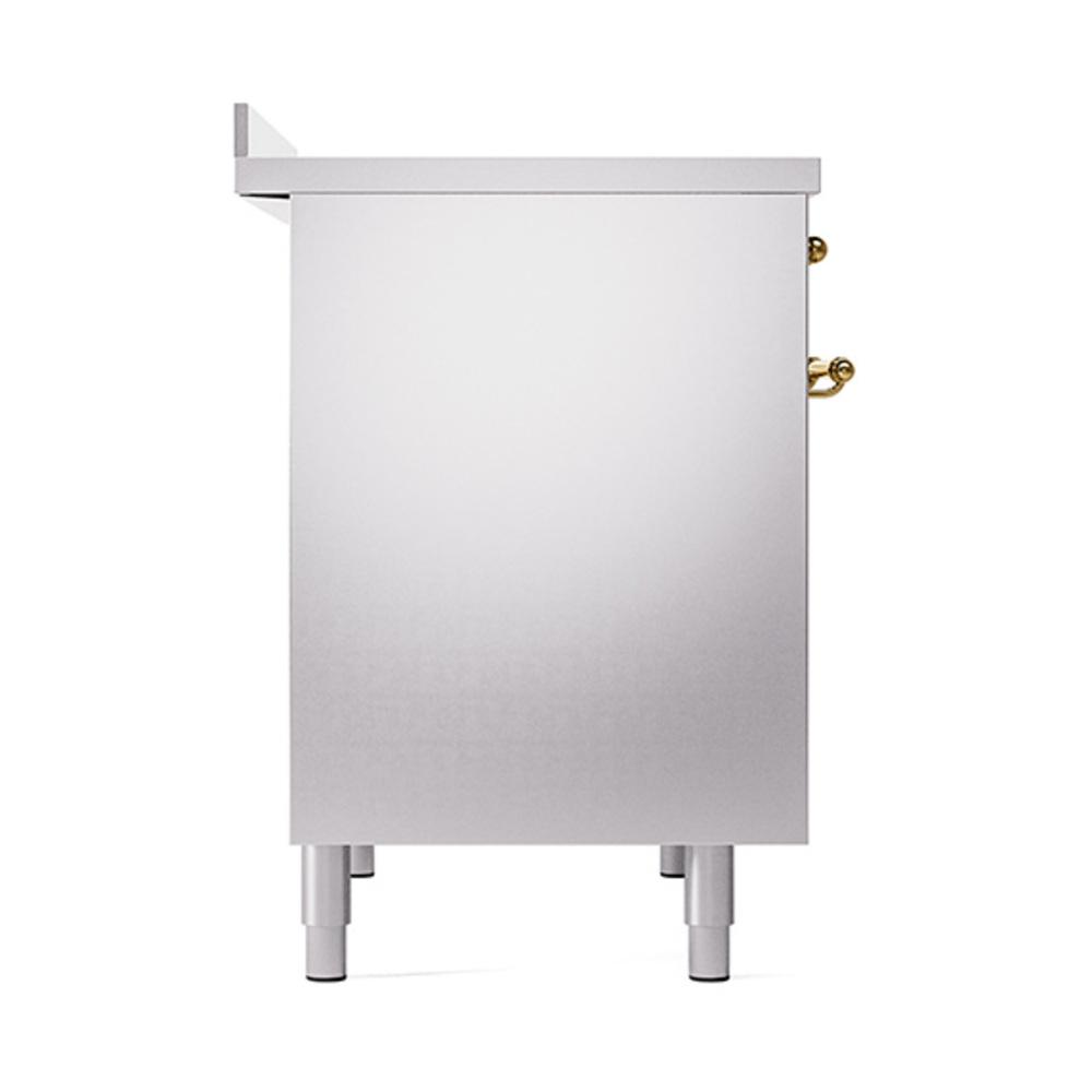 ILVE UNDI406QNMPSSG Nostalgie II Noblesse 40 inch Induction Range (Solid Door, Stainless Steel, Brass)