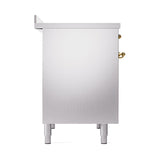 ILVE UNDI406QNMPSSG Nostalgie II Noblesse 40 inch Induction Range (Solid Door, Stainless Steel, Brass)