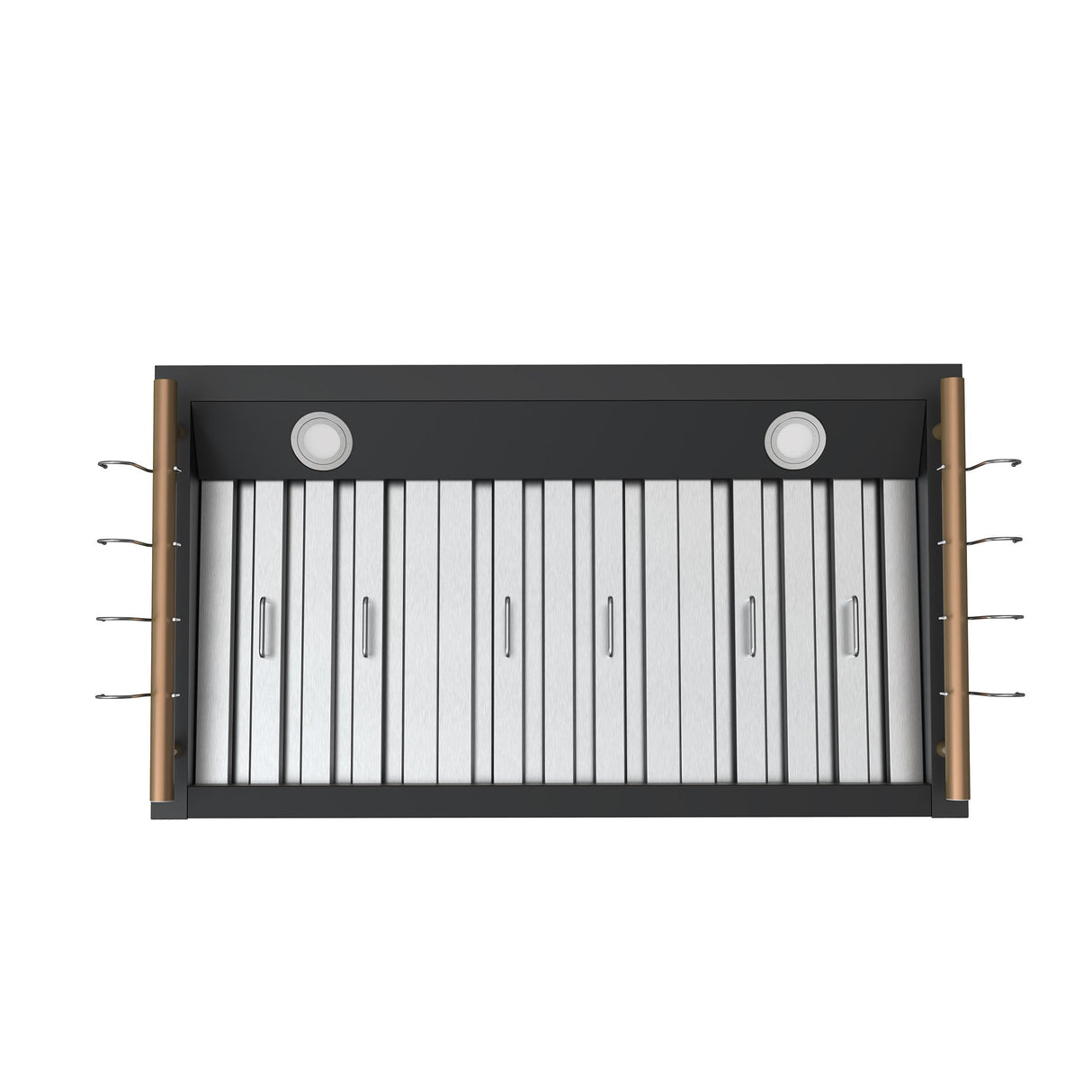 Forno Venezia 36 Inch Wall-Mounted Range Hood in Black with Touch Controls and Baffle Filters