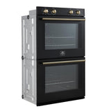 Forno Vomero 30-Inch Double Wall Oven, Black, 10 cu.ft Total Capacity, 7100W Convection, Mechanical Controls, Manuel Steam Clean