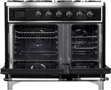 Majestic II 40 Inch Dual Fuel Liquid Propane Freestanding Range in Glossy Black with Chrome Trim